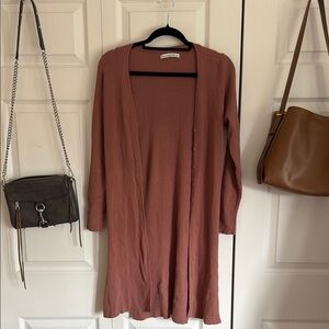 Abercrombie & Fitch Women's Long Ribbed Cardigan - Rust